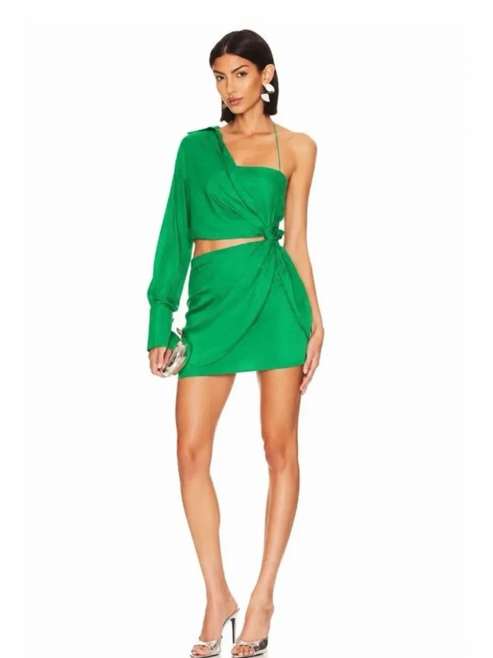 GAUGE81 Arica Short Dress in Emerald Green 100% Silk Size Large NWT